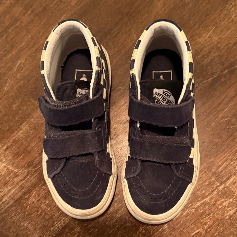 Vans Kids Navy and White Checkered Sneakers